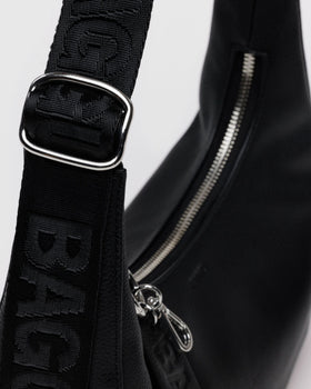 Small Recycled Leather Crescent Bag S0