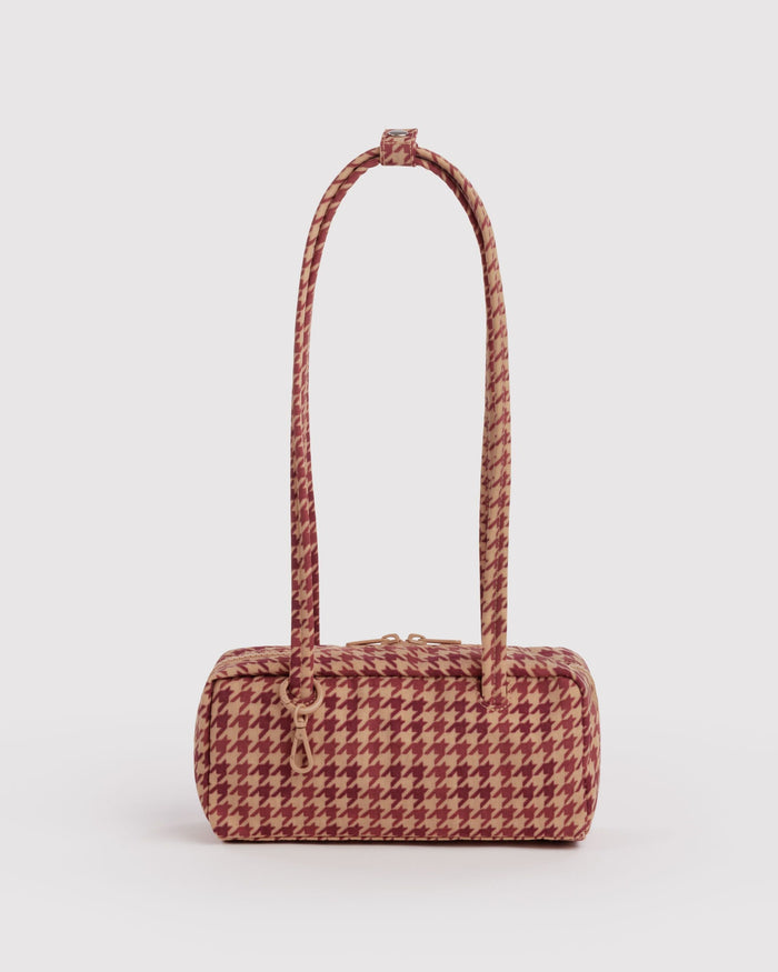 Small Nylon Bowler Bag J8 - Tan Houndstooth / OS