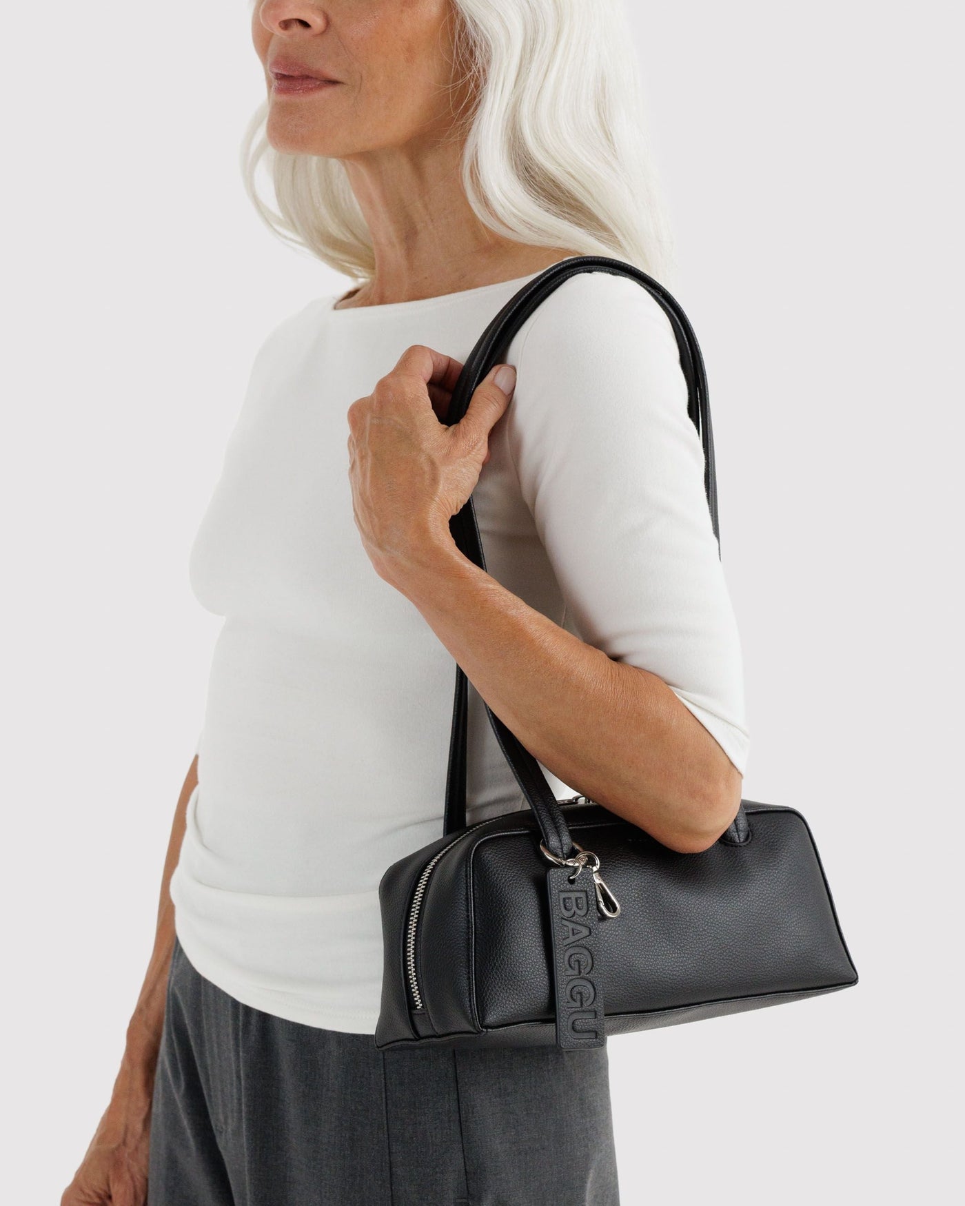 Small Recycled Leather Bowler Bag H0