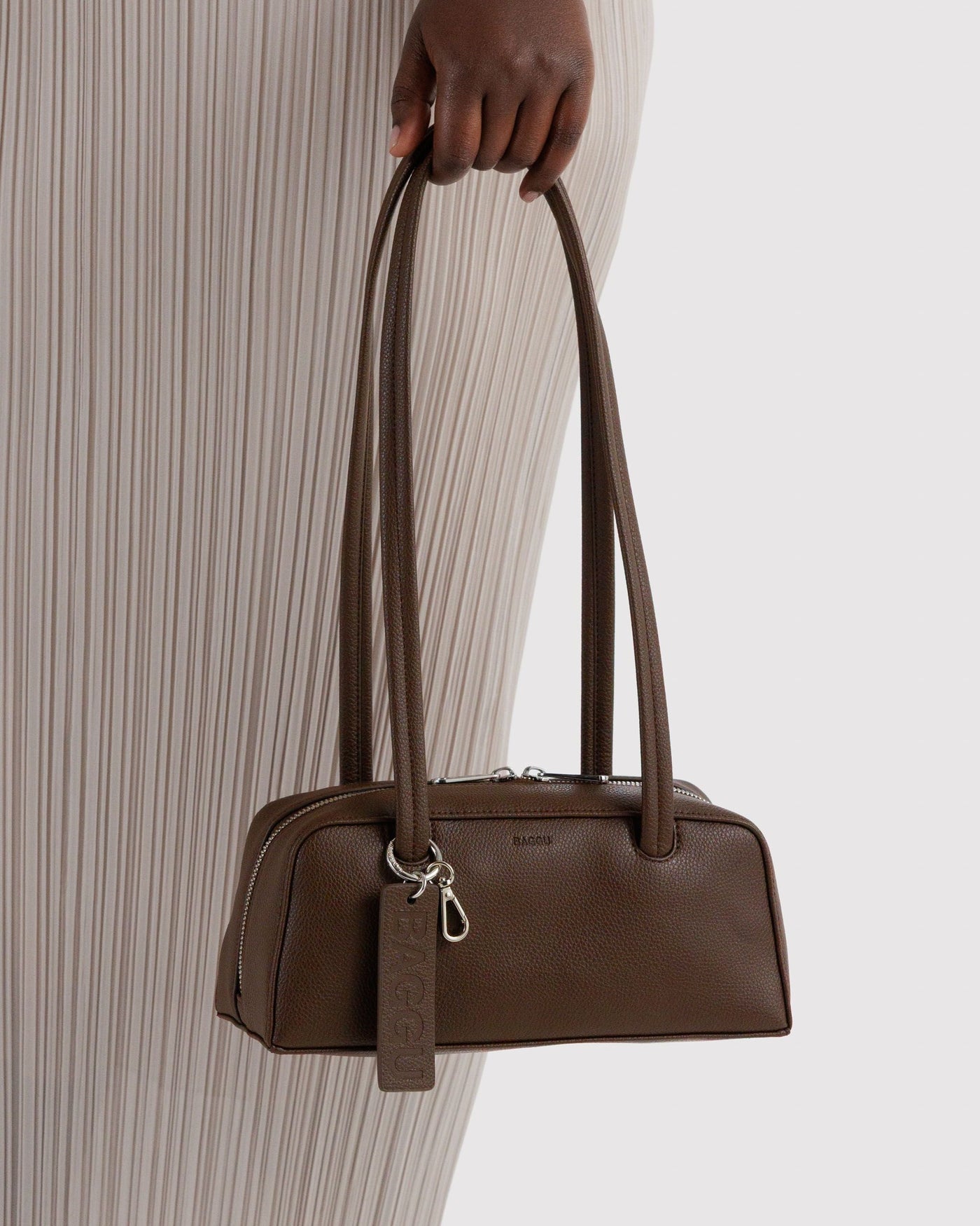 Small Recycled Leather Bowler Bag H0