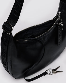 Medium Recycled Leather Crescent Bag B7