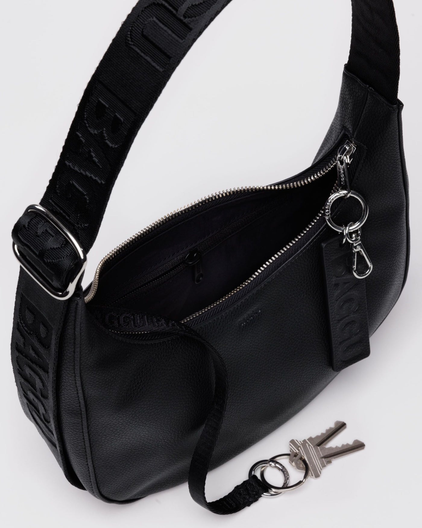 Small Recycled Leather Crescent Bag S0