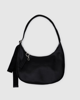 Medium Recycled Leather Crescent Bag B7
